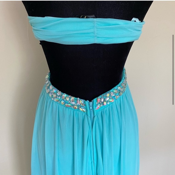 Trixxi Mint Green Strapless Prom Dress - Picture 4 of 7